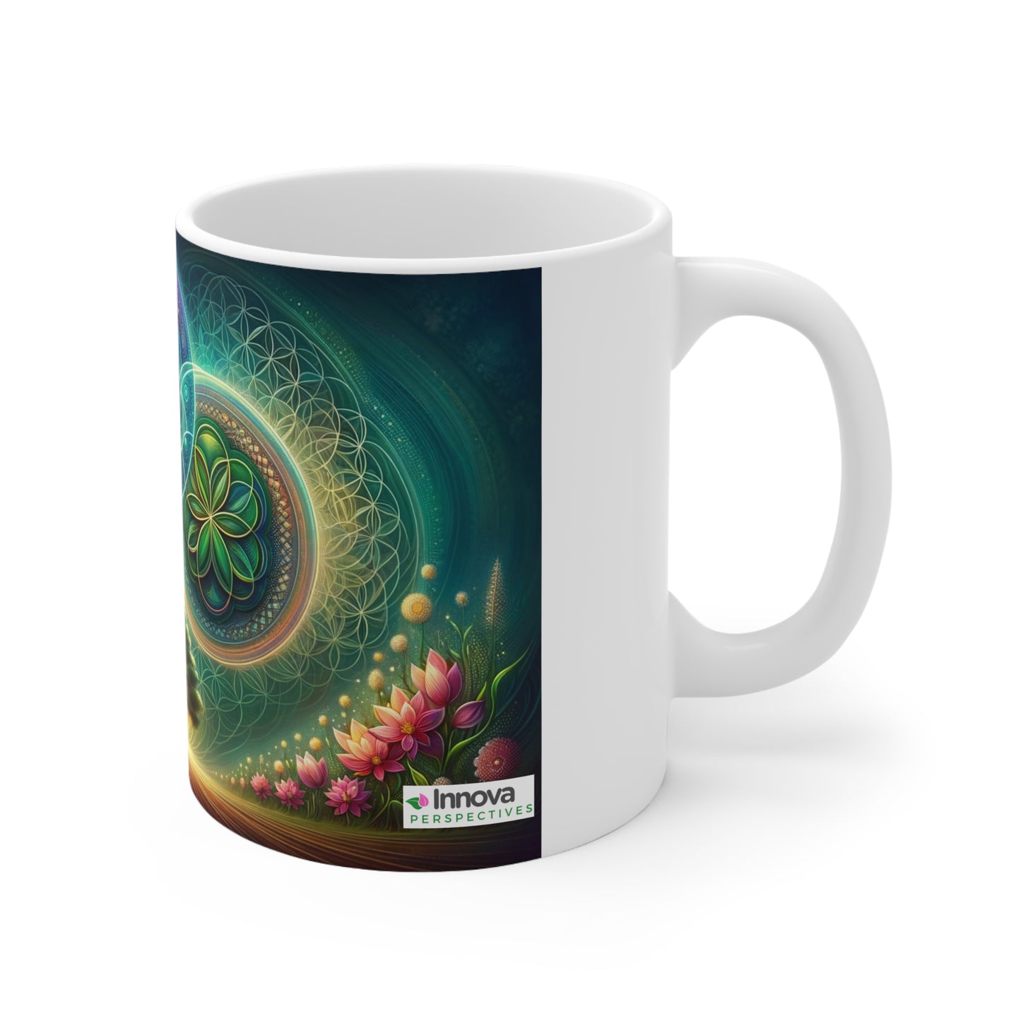 Flower and Tree of Life Ceramic Mug – Non-Toxic, Free from Lead & BPA-11oz/0.33l