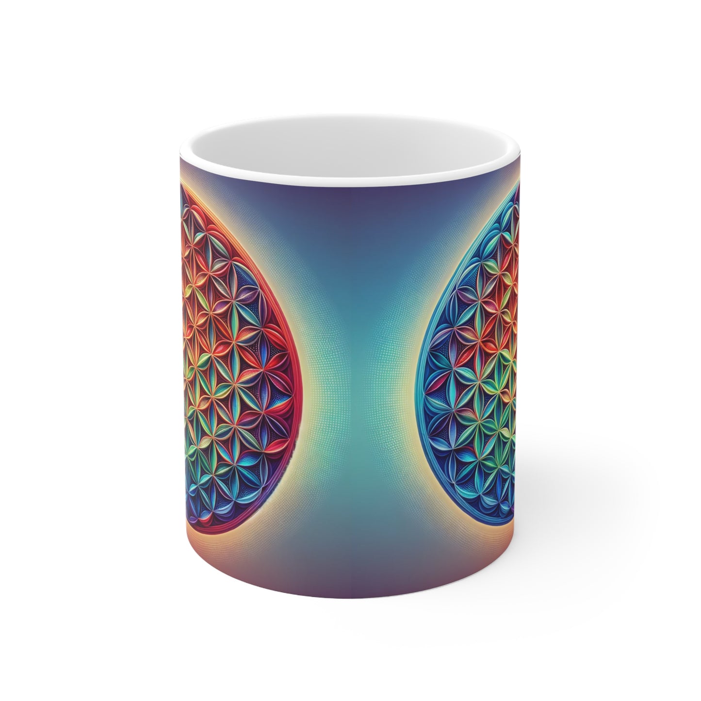 Flower of Life Inspired Lead and BPA free Ceramic Mug  (11oz / 325ml)