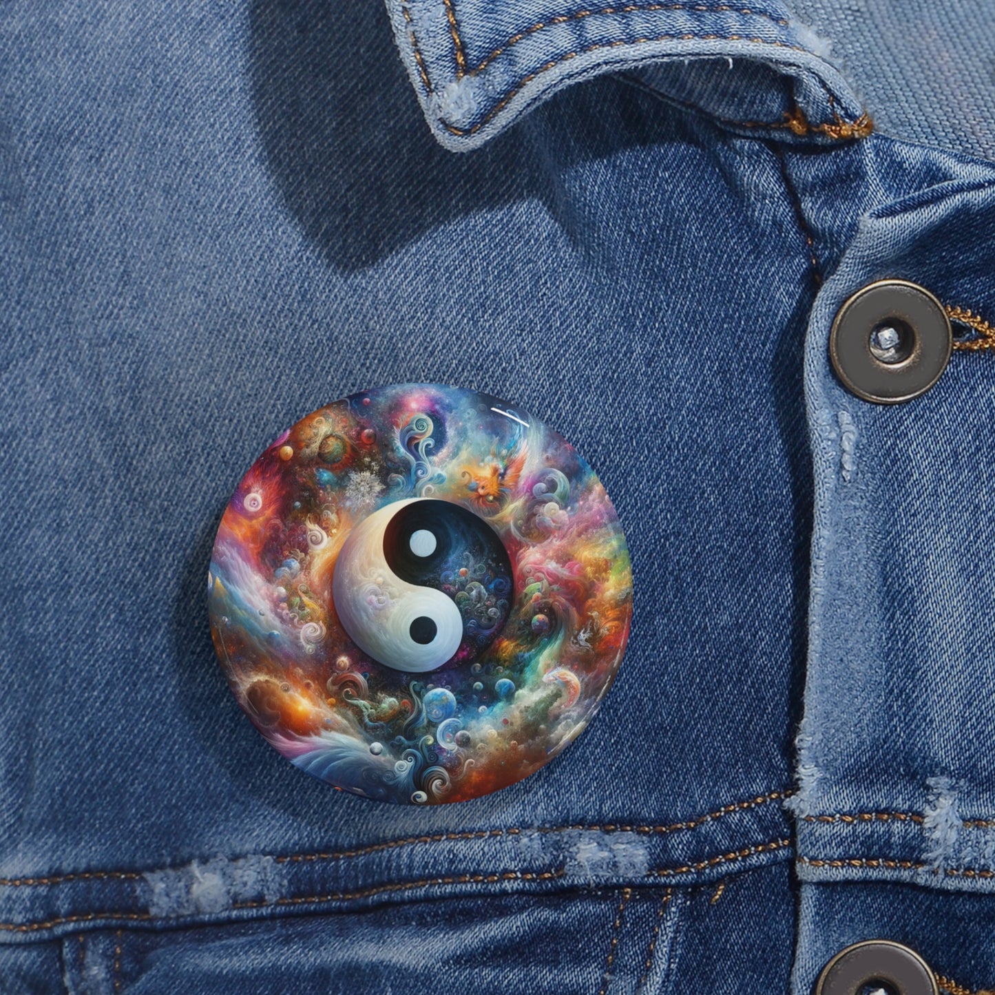 Yin and yang Round Pins