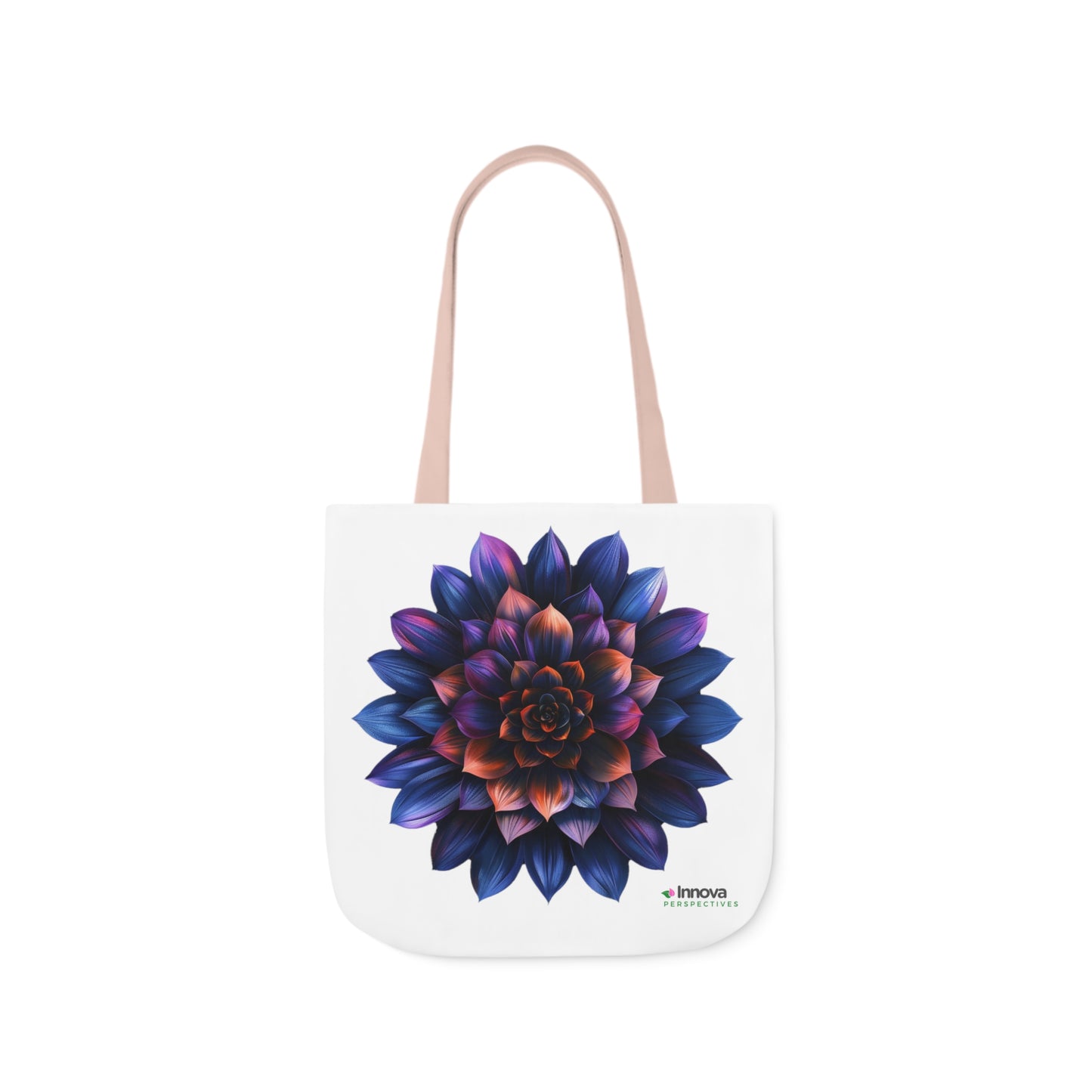 Flower of Life design Canvas Tote Bag, 5-Color Straps