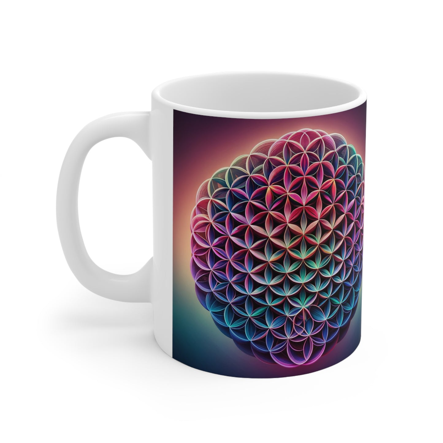 Purple Flower of Life Ceramic Mug –BPA and Lead-free 11oz / 325ml / 0.33l