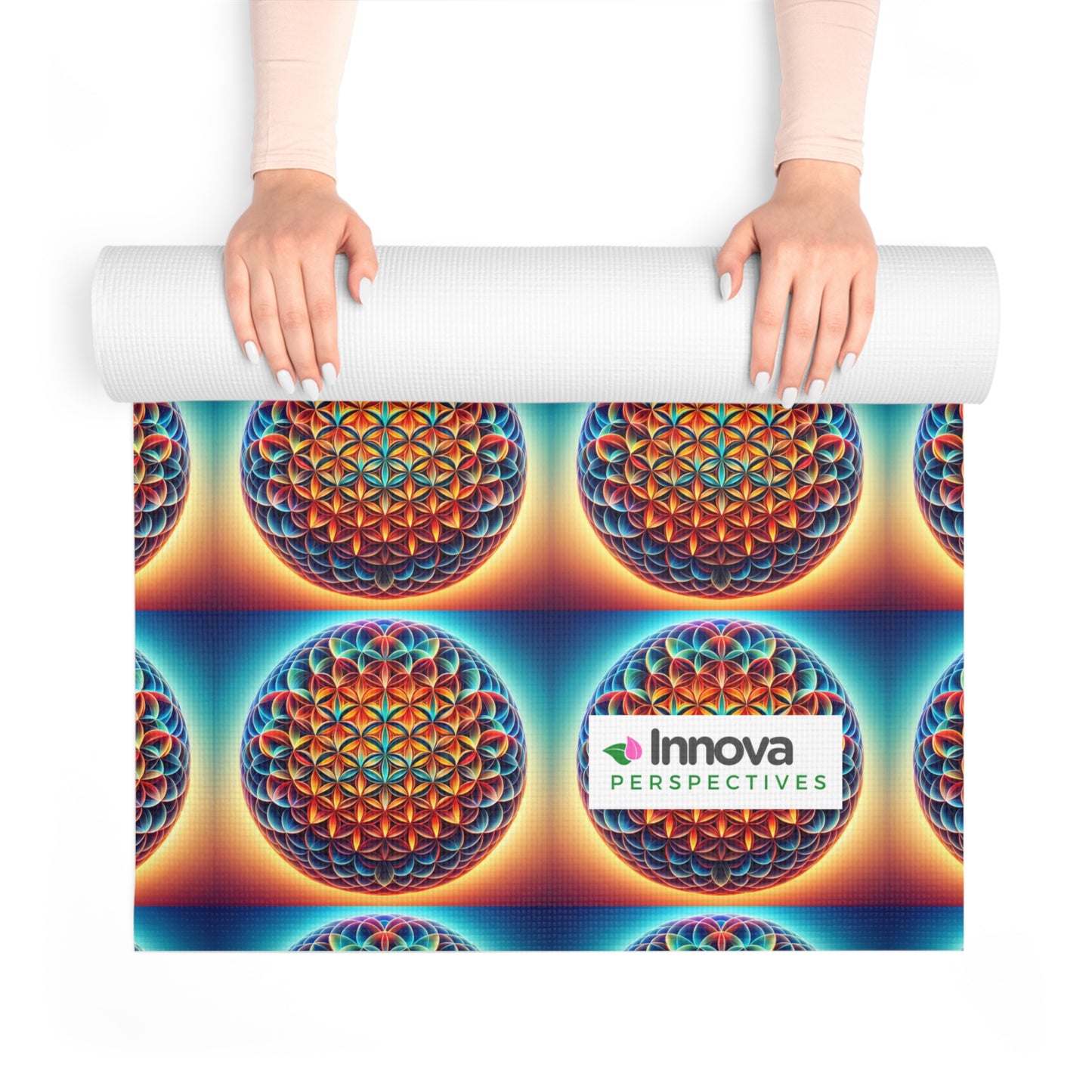 -Foam Yoga Mat Flower of Life Design: Ultimate Comfort & Grip