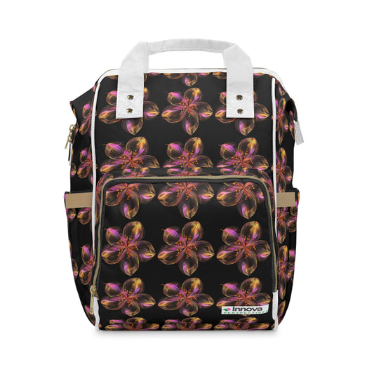 -Élevez votre voyage : sac à dos à couches multifonctionnel avec motif floral