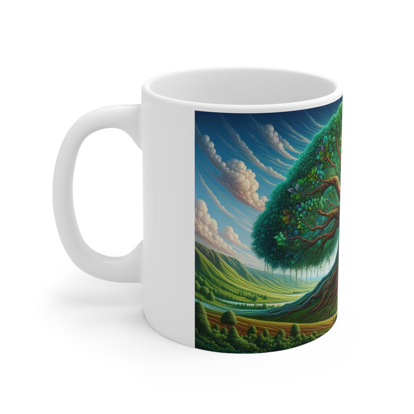 Tree of Life Inspired Ceramic Mug - Safe, Lead and BPA-Free, 11oz (325ml/0.33l)