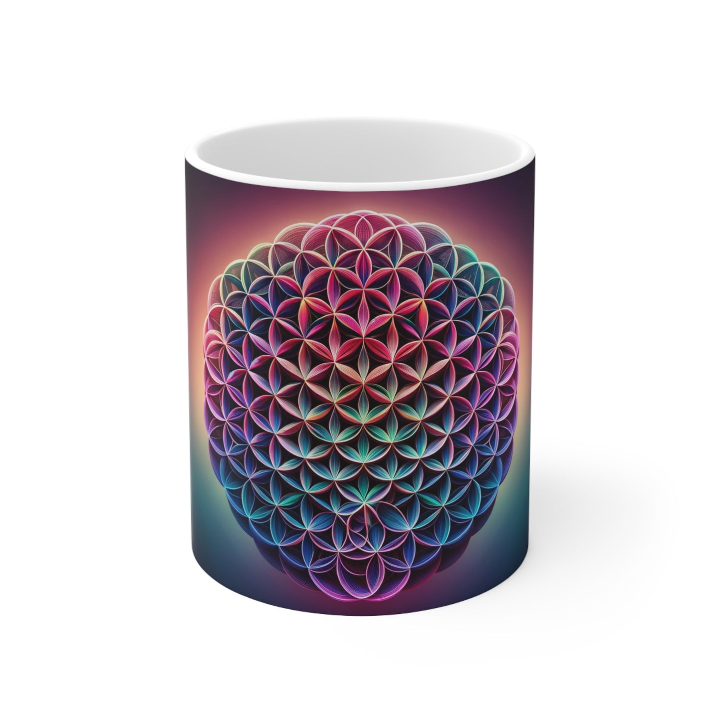 Flower of Life Design Mug – Safe, Non-Toxic Ceramic- Lead ans BPA free, 11oz