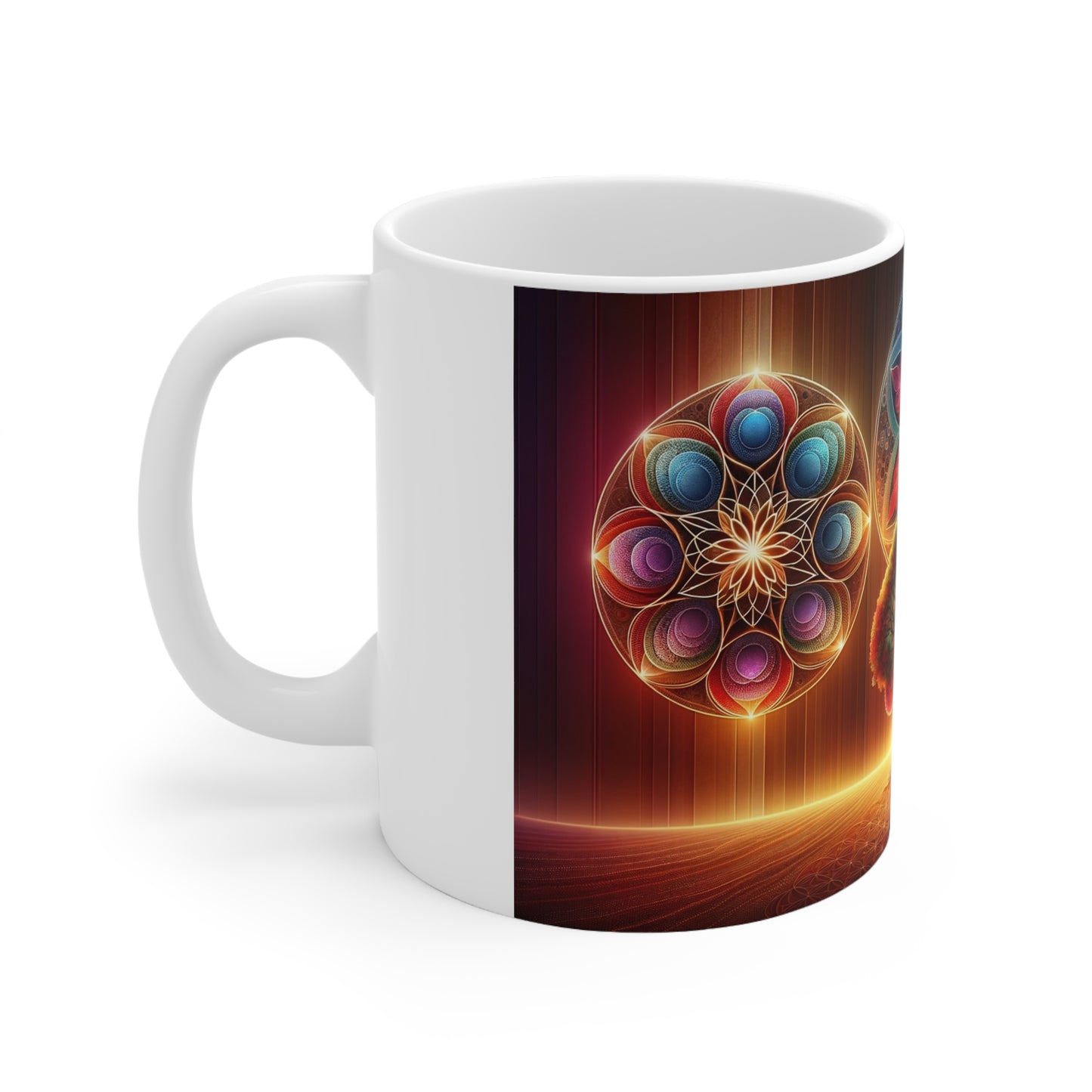 BPA and Lead-Free Flower and Tree of Life Mug – Durable Ceramic, 11oz/325ml