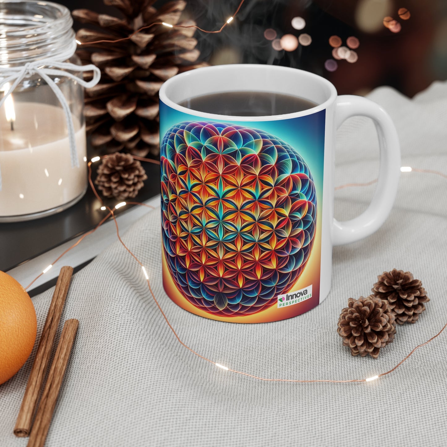 Sunset & Sky Flower of Life Mug – Lead and BPA-Free 11oz  (325ml / 0.33l)