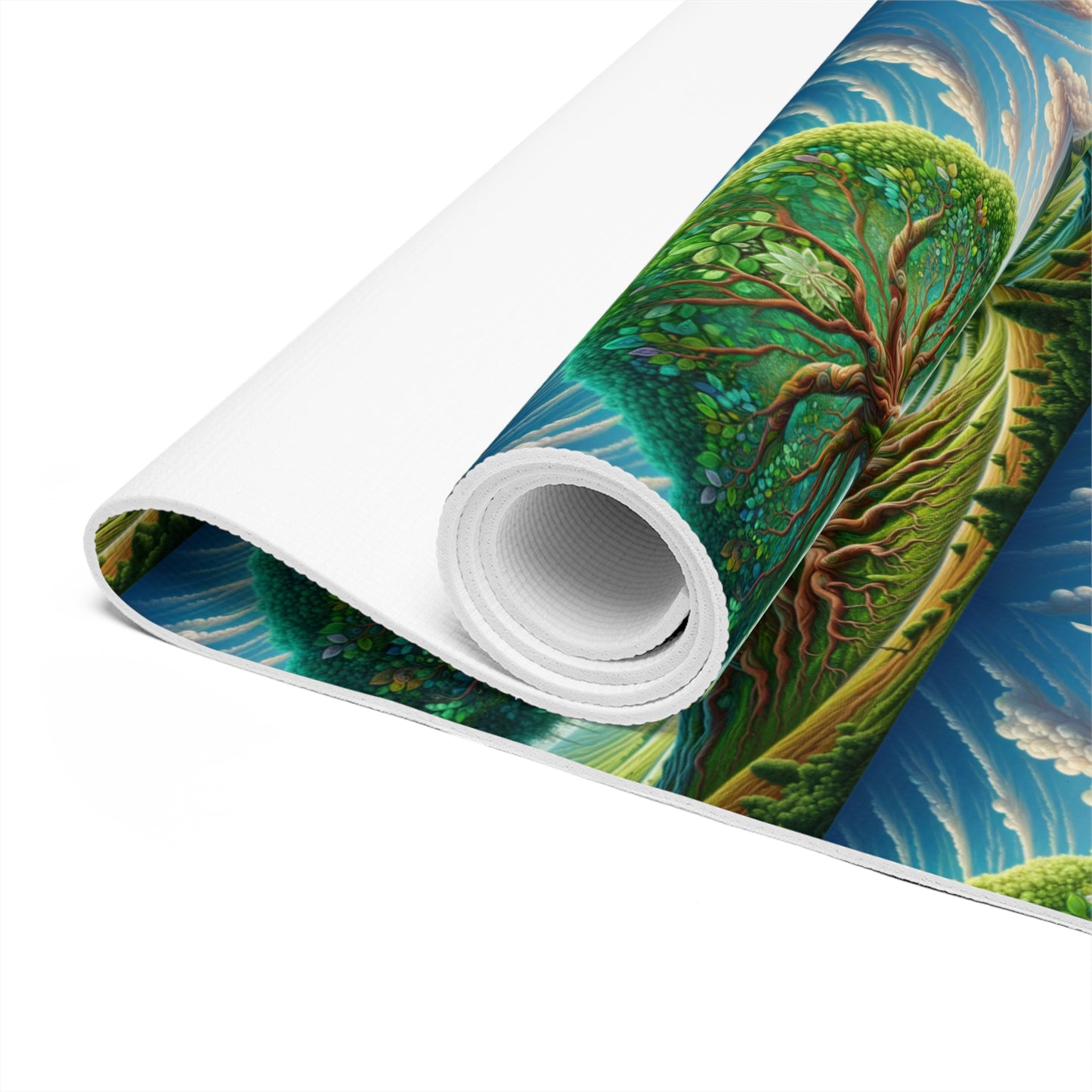 -Experience Serenity with Our Deluxe Foam Yoga Mat & Sacred Tree of Life Imagery