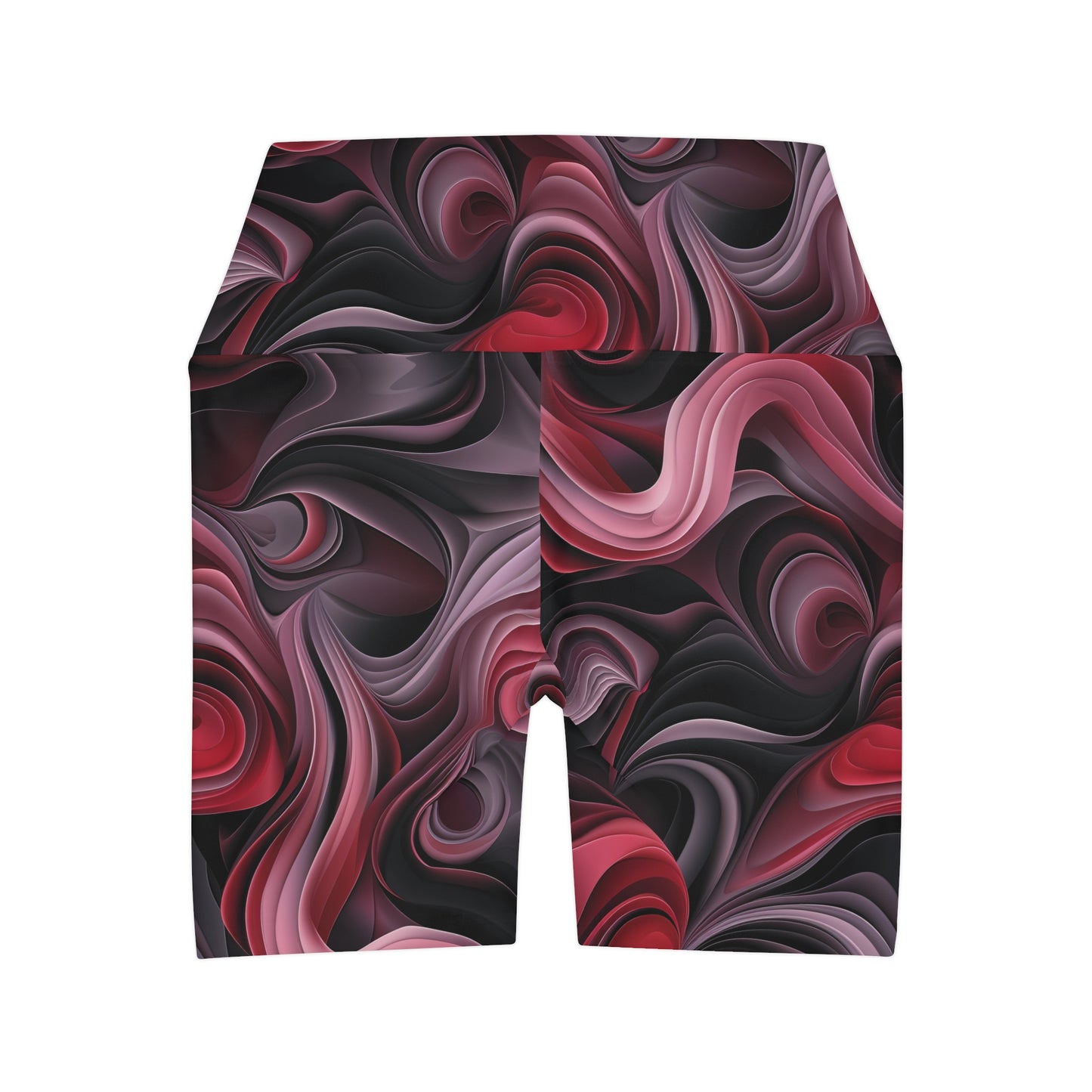 -High Waisted Yoga Shorts (AOP)