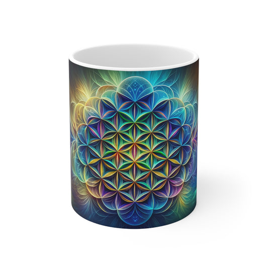 Eco-Friendly Flower of Life Mug – 325 ml Ceramic, Free of Lead and BPA