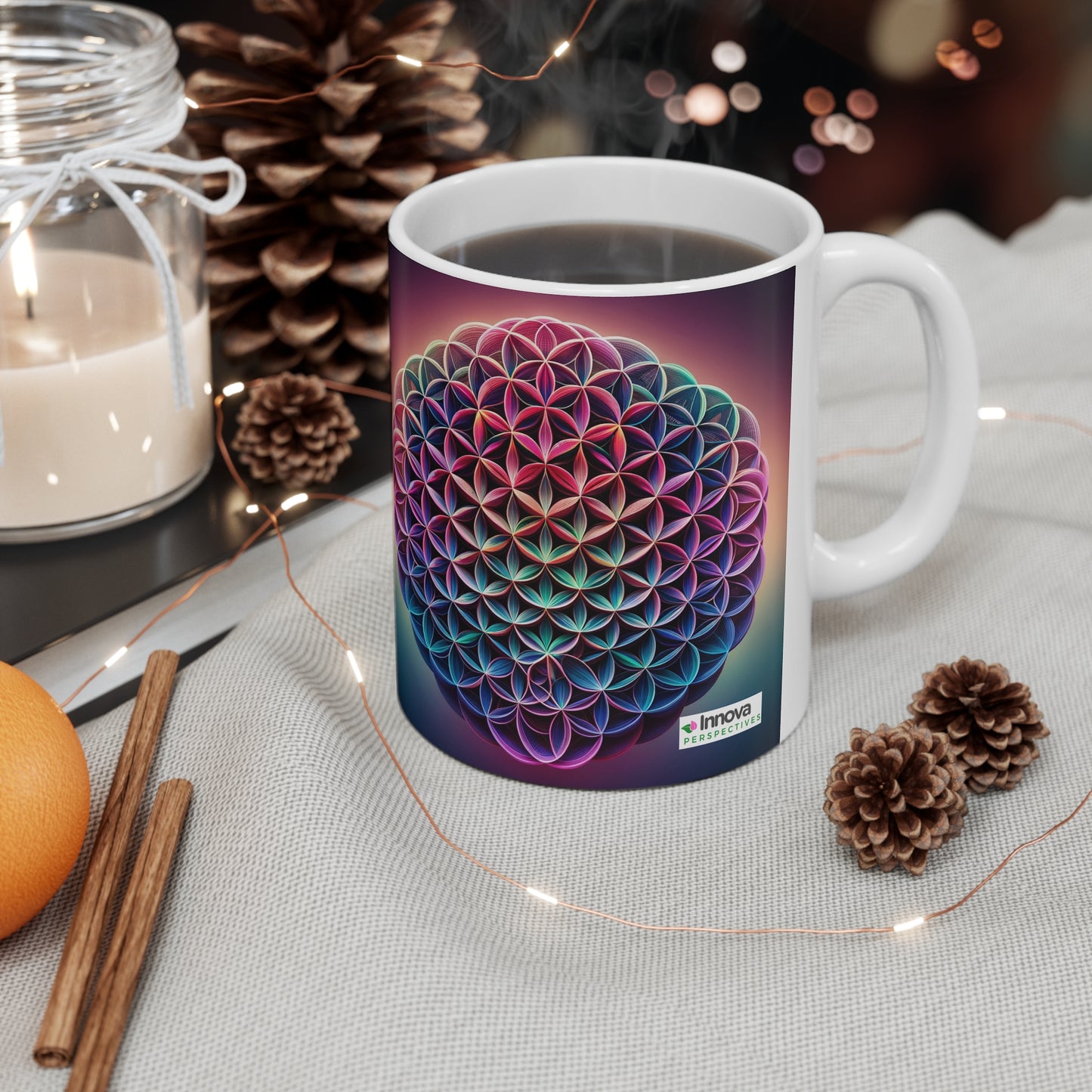 Purple Flower of Life Ceramic Mug –BPA and Lead-free 11oz / 325ml / 0.33l