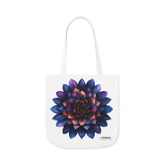 Flower of Life design Canvas Tote Bag, 5-Color Straps