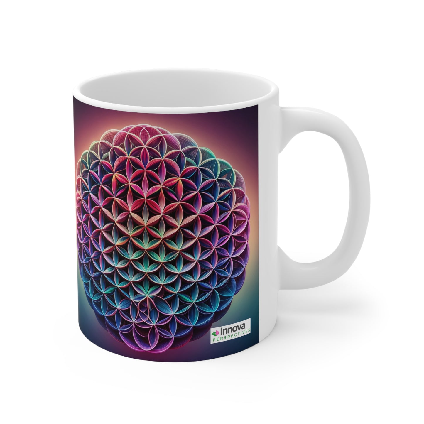 Purple Flower of Life Ceramic Mug –BPA and Lead-free 11oz / 325ml / 0.33l