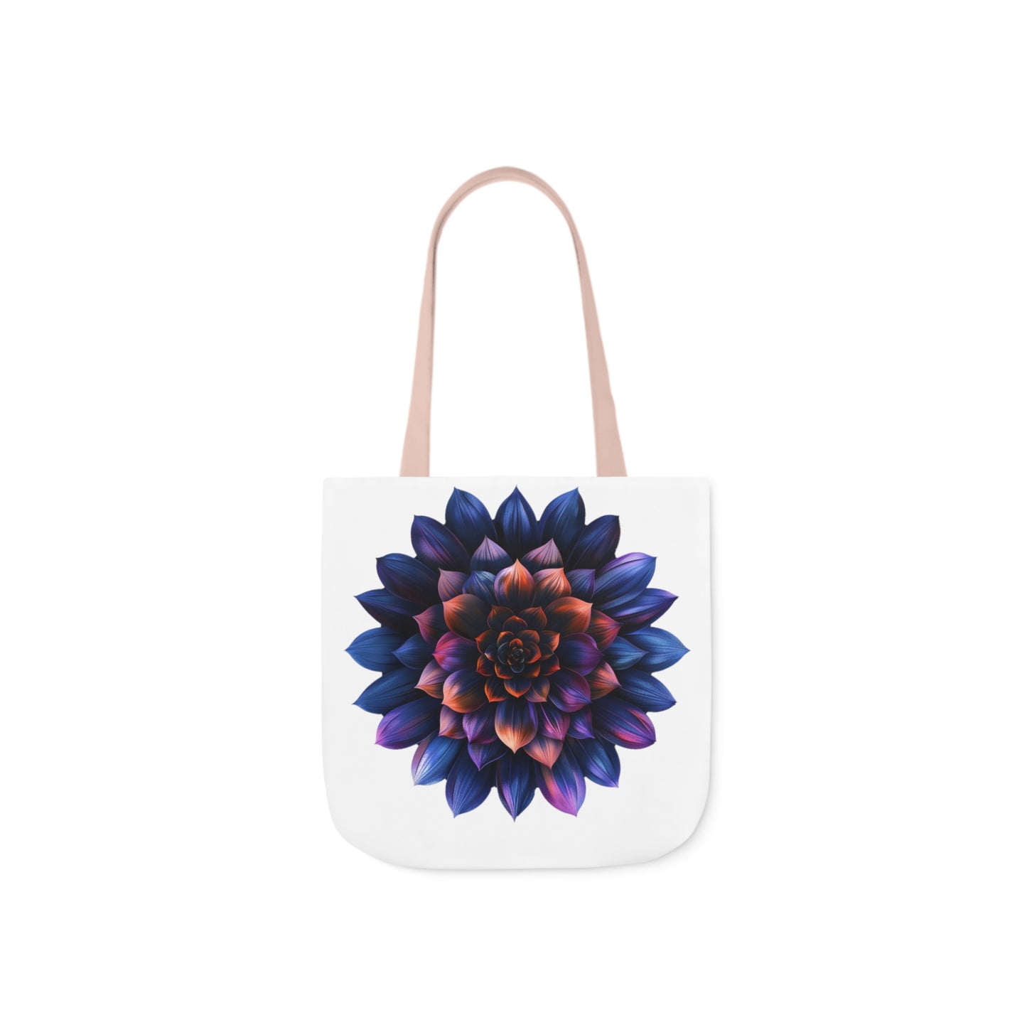 Flower of Life design Canvas Tote Bag, 5-Color Straps