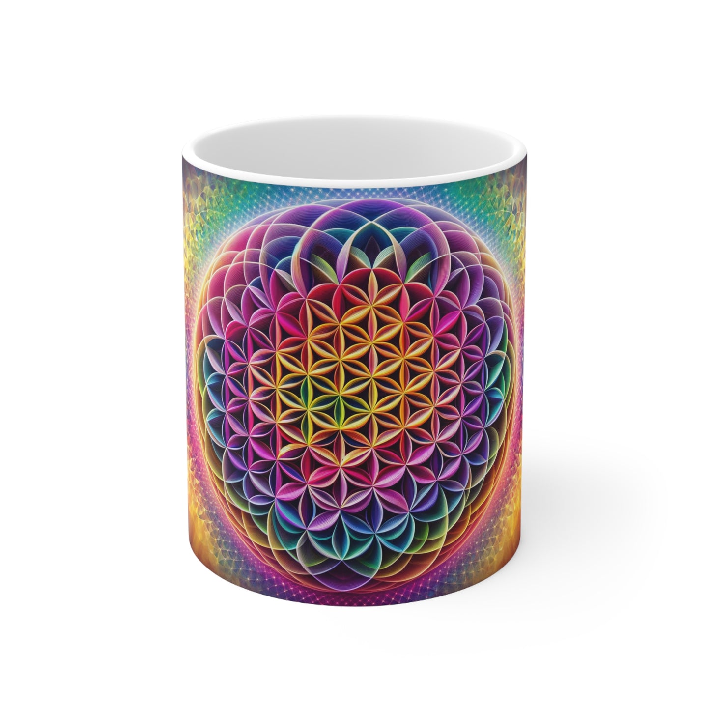 Eco-Friendly Flower of Life Mug – 325 ml Ceramic, Free of Lead and BPA