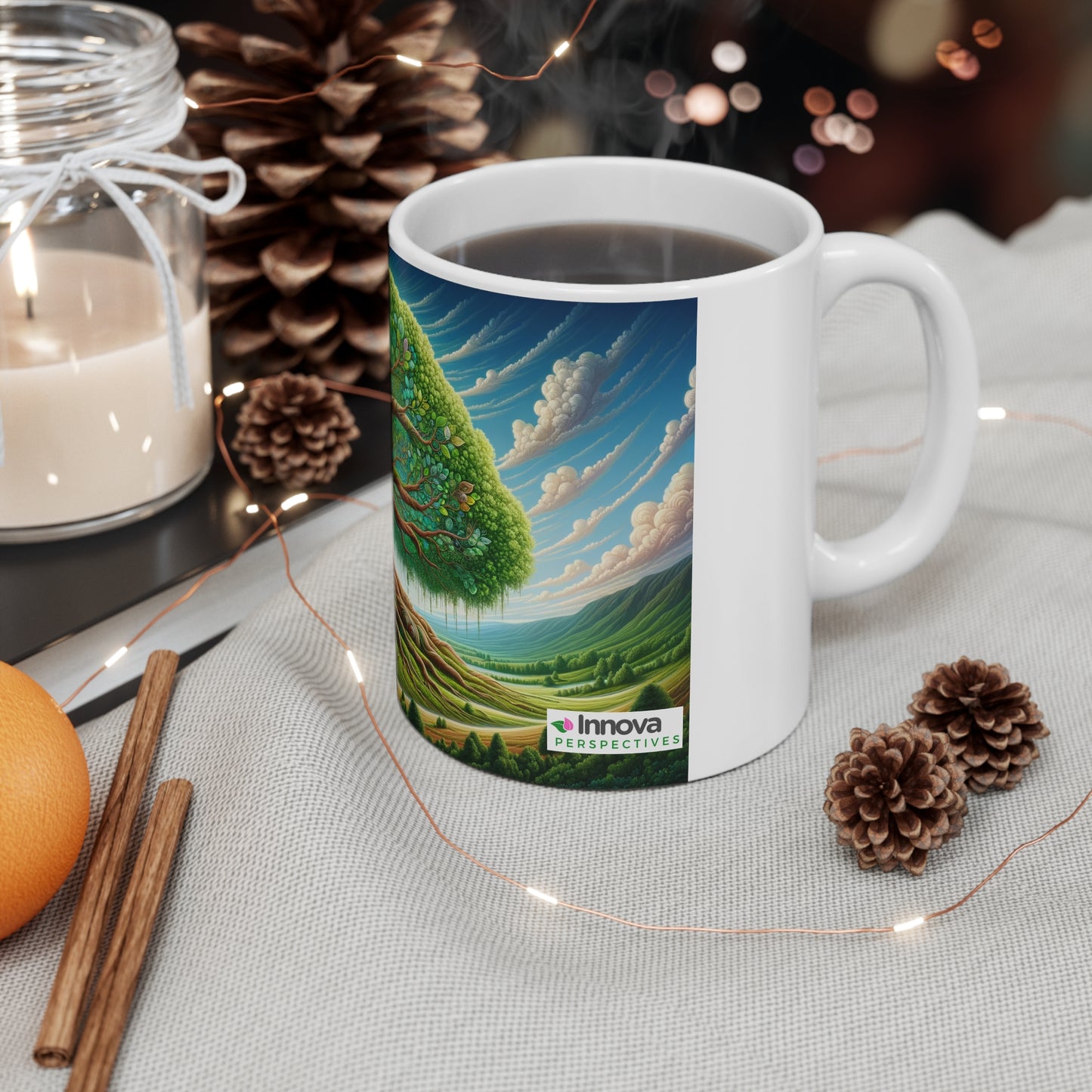 Tree of Life Inspired Ceramic Mug - Safe, Lead and BPA-Free, 11oz (325ml/0.33l)