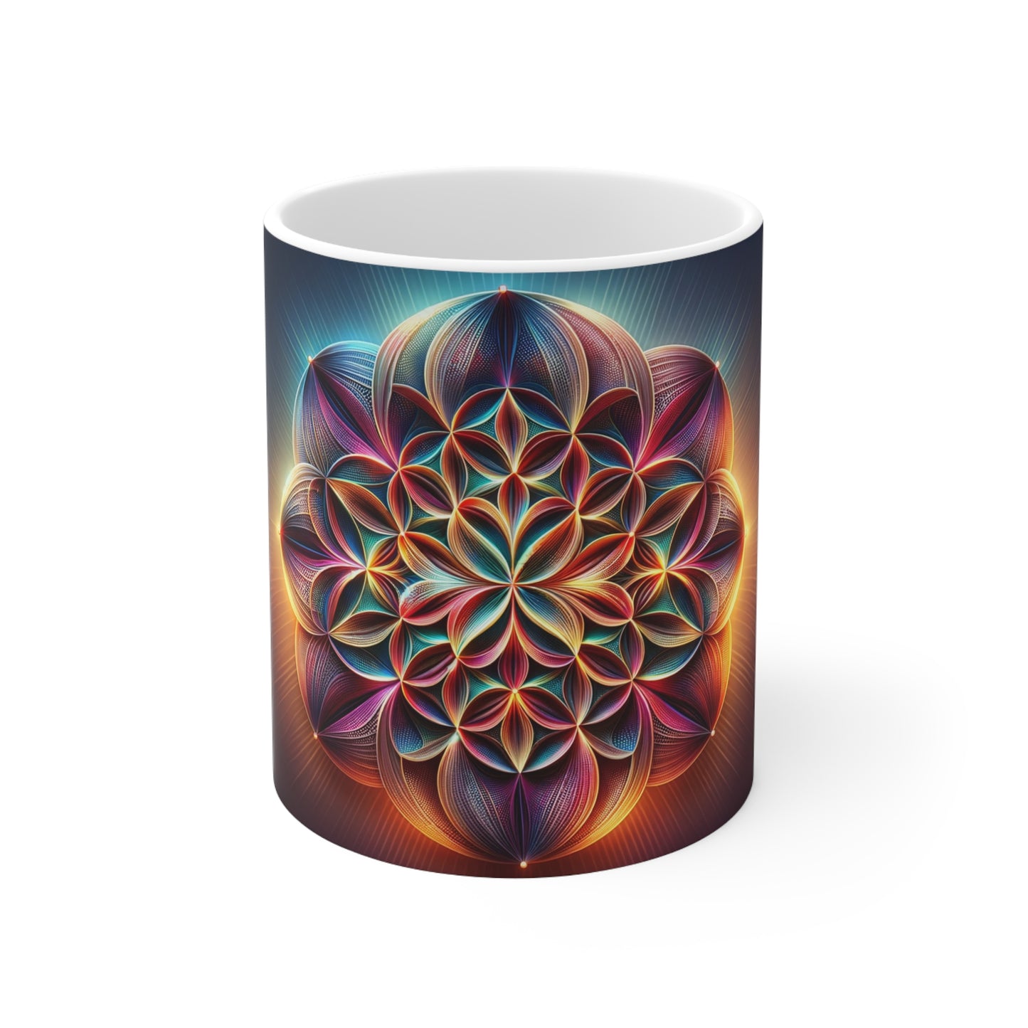 11oz Flower of Life Mug – 100% Lead & BPA-Free Ceramic, 325ml Capacity