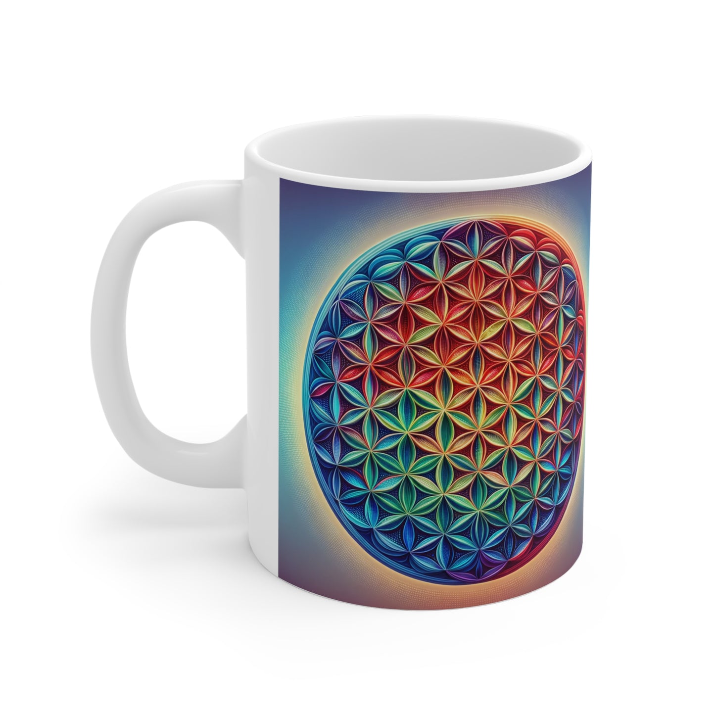 Flower of Life Inspired Lead and BPA free Ceramic Mug  (11oz / 325ml)