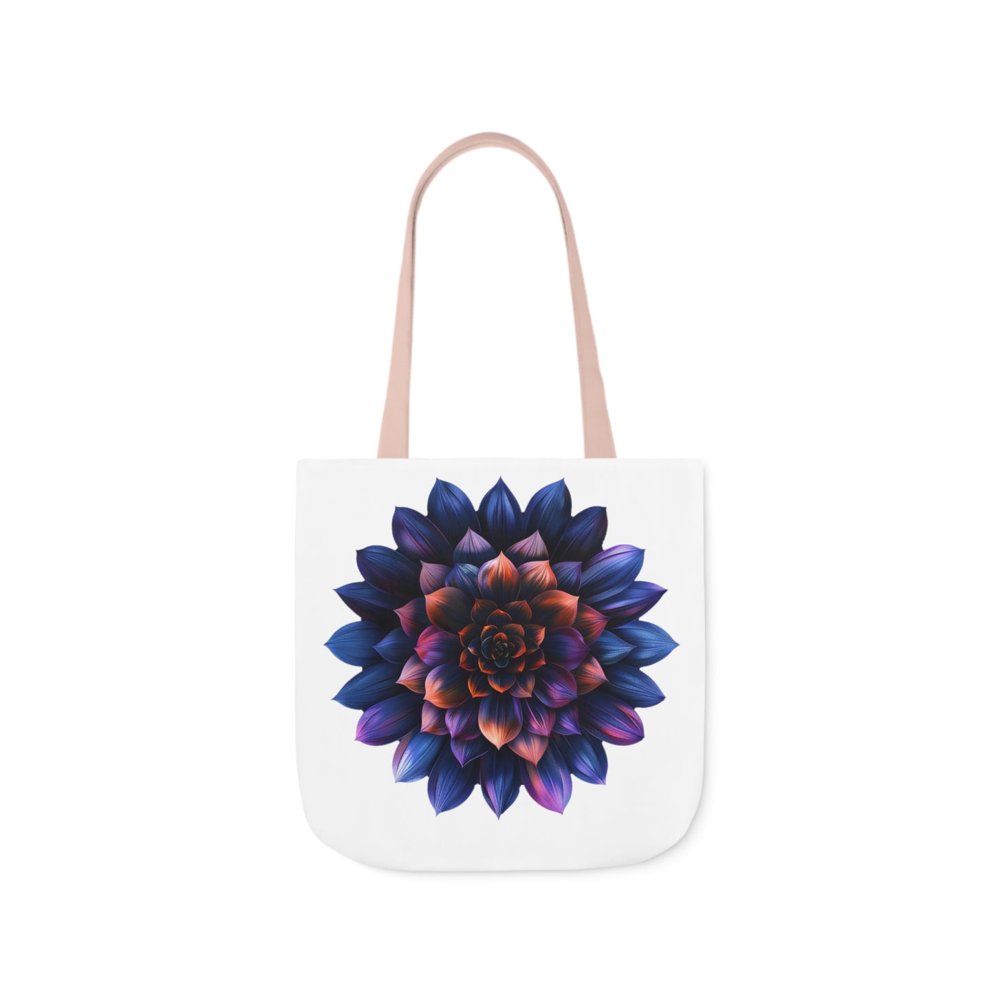 Flower of Life design Canvas Tote Bag, 5-Color Straps