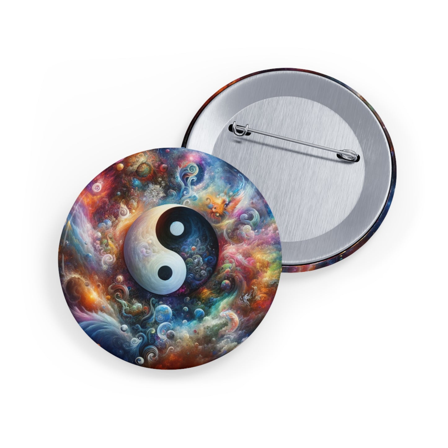 Yin and yang Round Pins