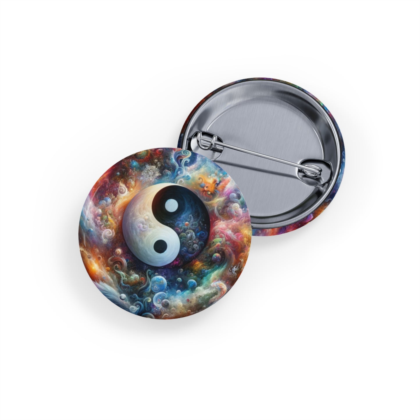 Yin and yang Round Pins