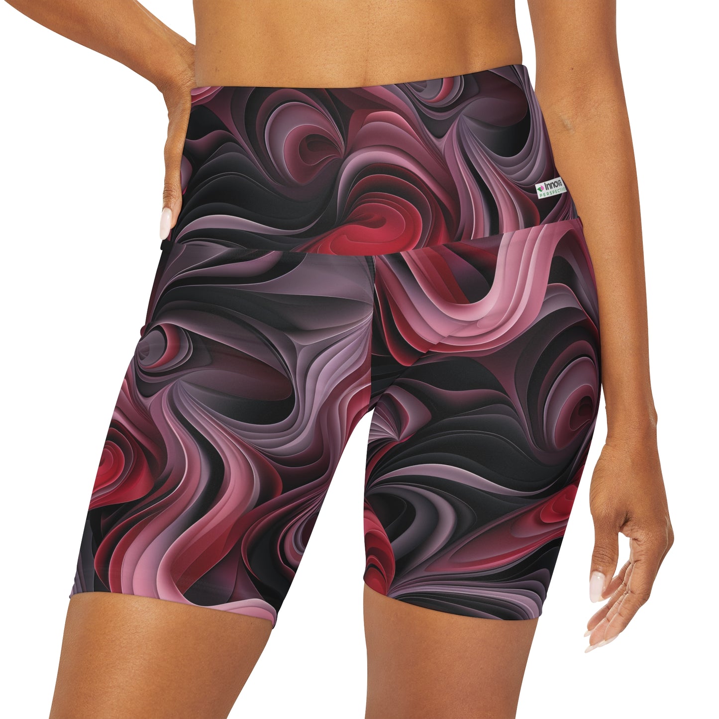 -High Waisted Yoga Shorts (AOP)