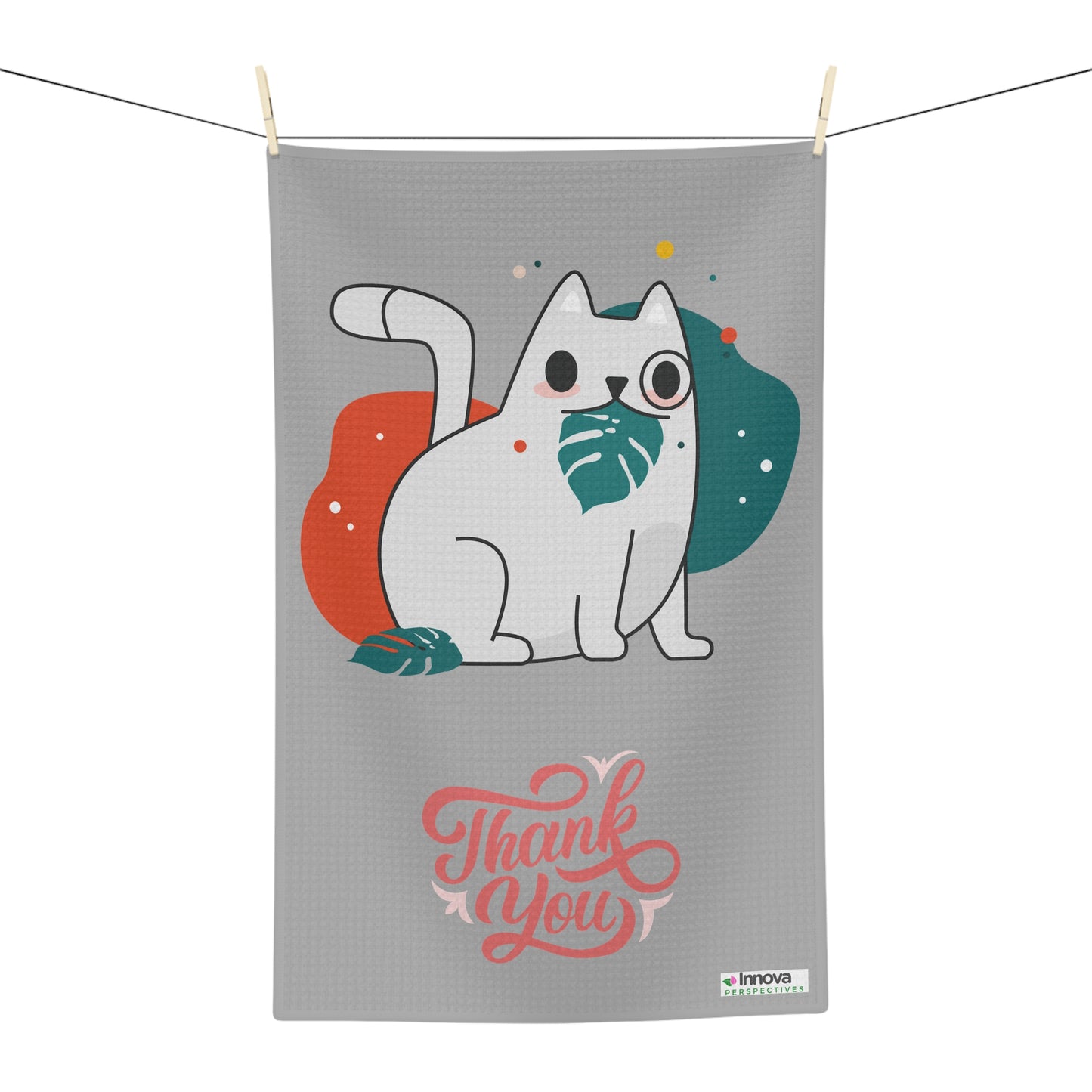 Thank You Cat Microfiber Tea Towel